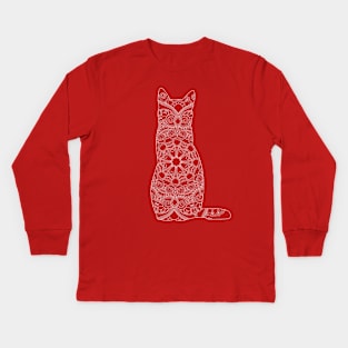 Cat Mandala Kids Long Sleeve T-Shirt